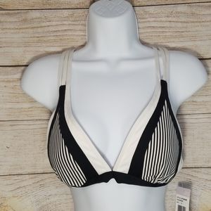 Jag Black White Striped Bikini Top Bra